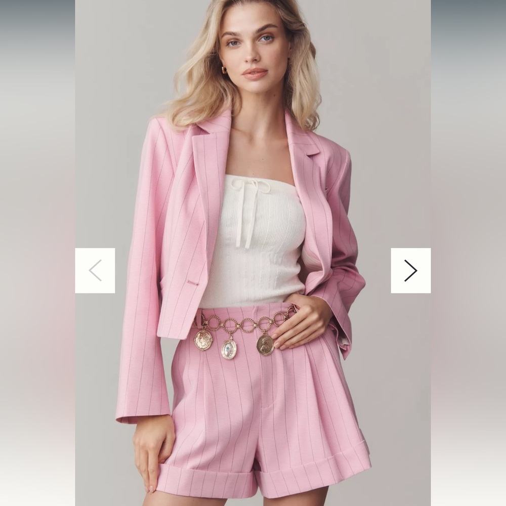 Anthropologie Pink Avery Pleated Shorts Maeve